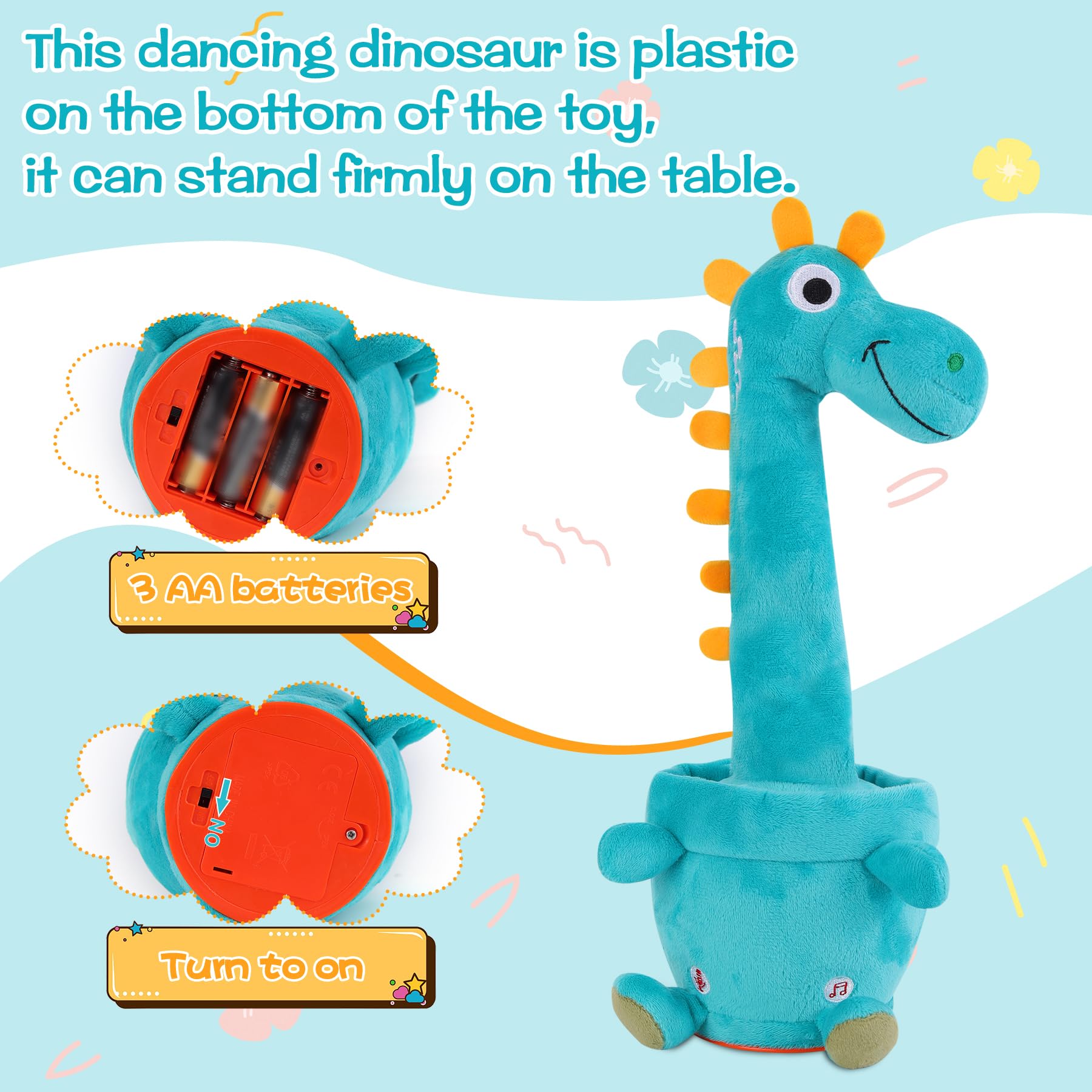 LLUKEME giraffe toy records your message and plays it back for a personalized moment.