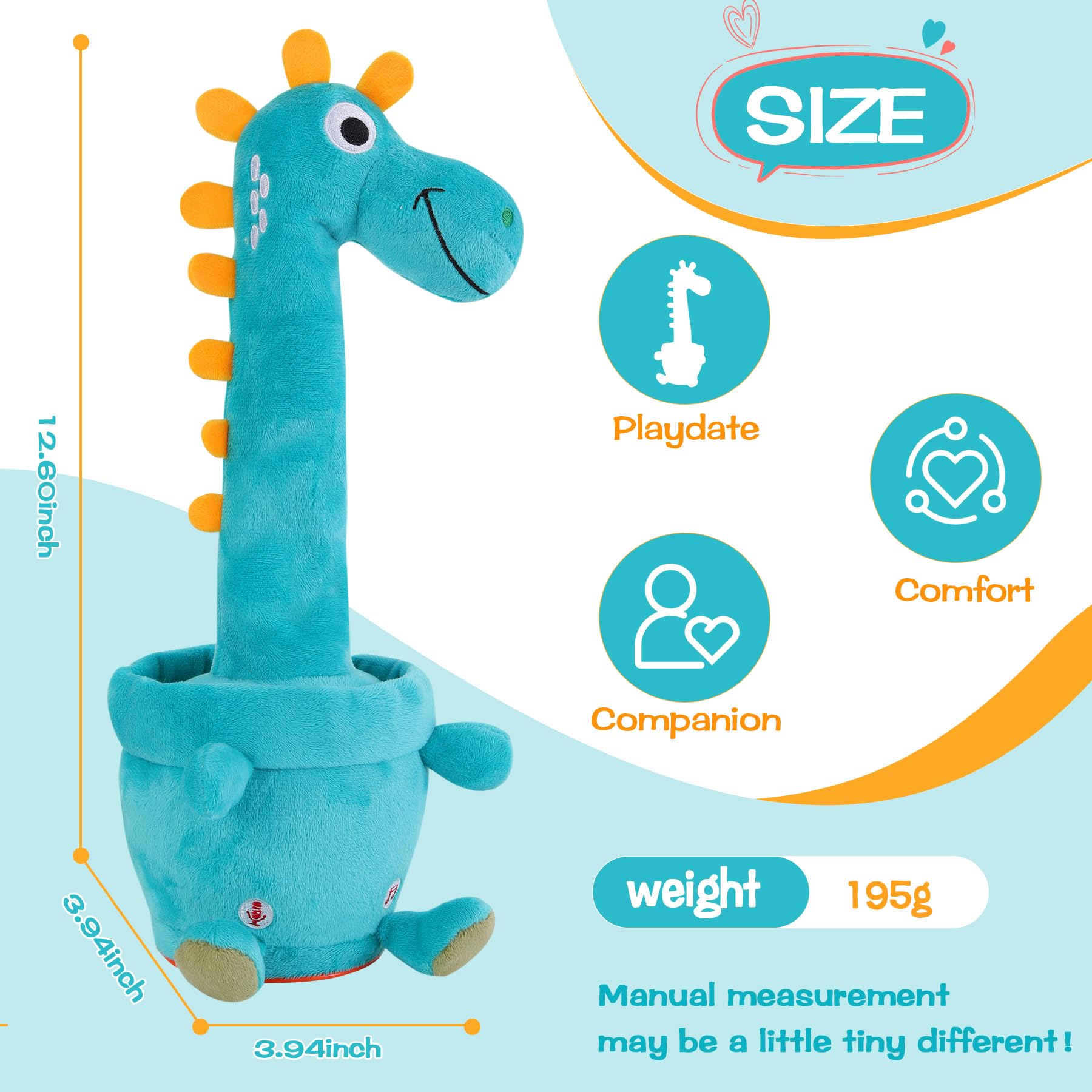 LLUKEME giraffe toy singing motions and dancing in action for playful learning.