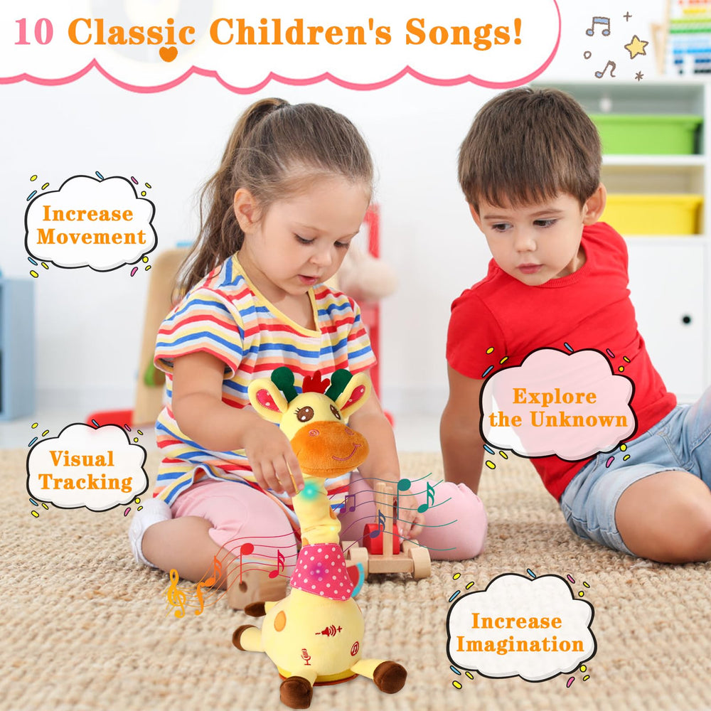 LLUKEME giraffe toy serves as party décor and conversation starter