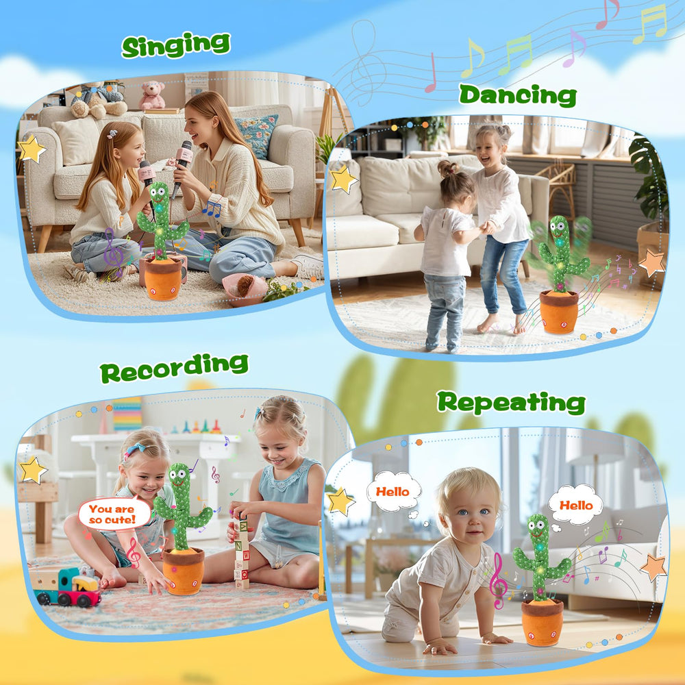 LLUKEME Cactus Toy LED lights illuminate playtime and learning moments.