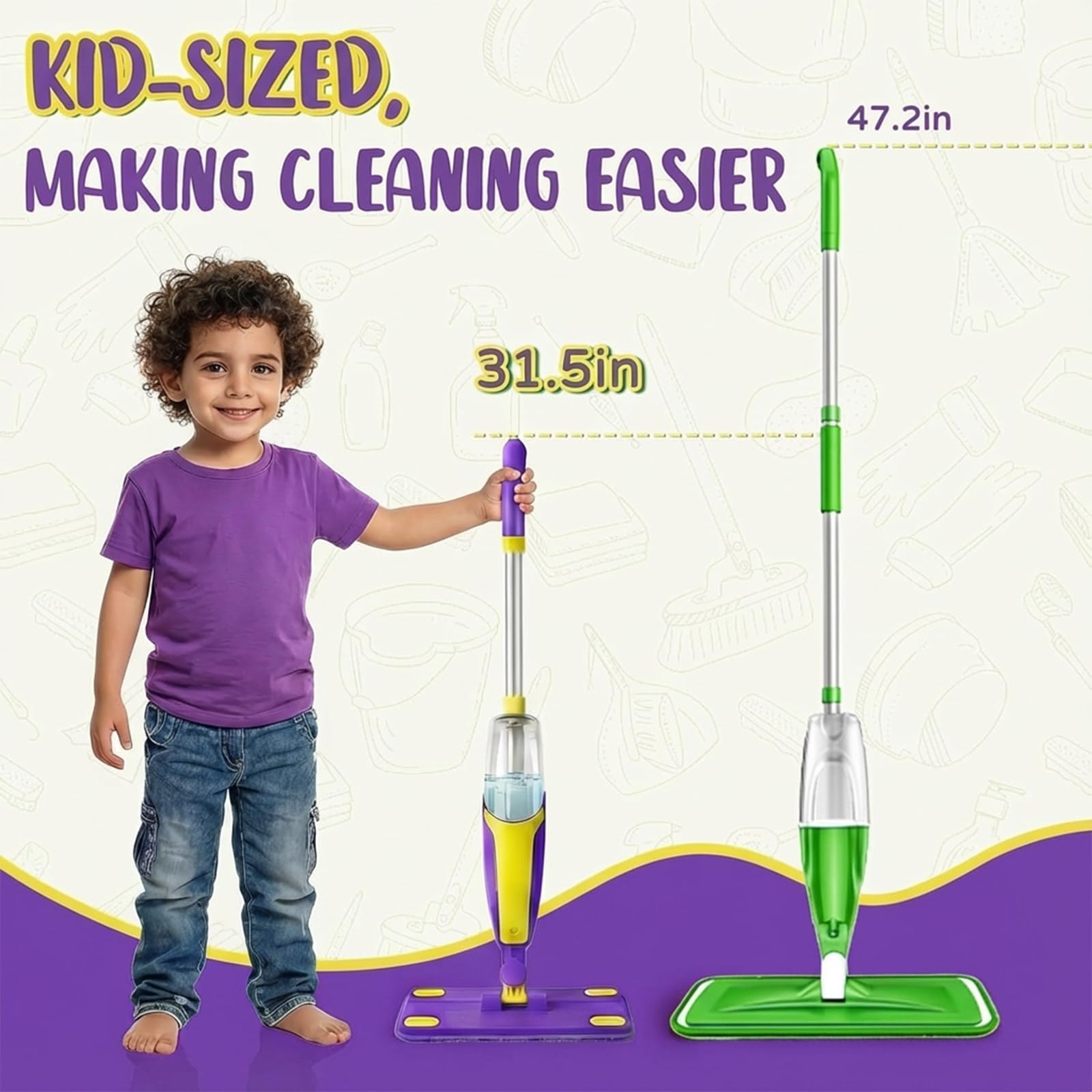 LMADFLY Realistic spray action adds immersion to pretend chores.