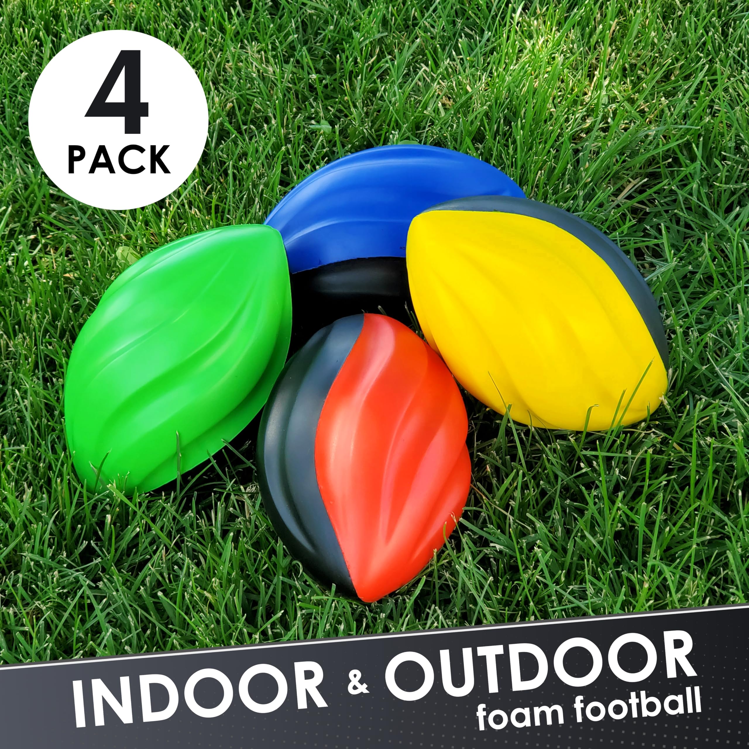LMC Products foam football in green, vibrant color boosts visibility during outdoor play.