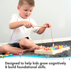 LMC Products wooden letters and numbers engage toddlers while promoting fine motor skills.