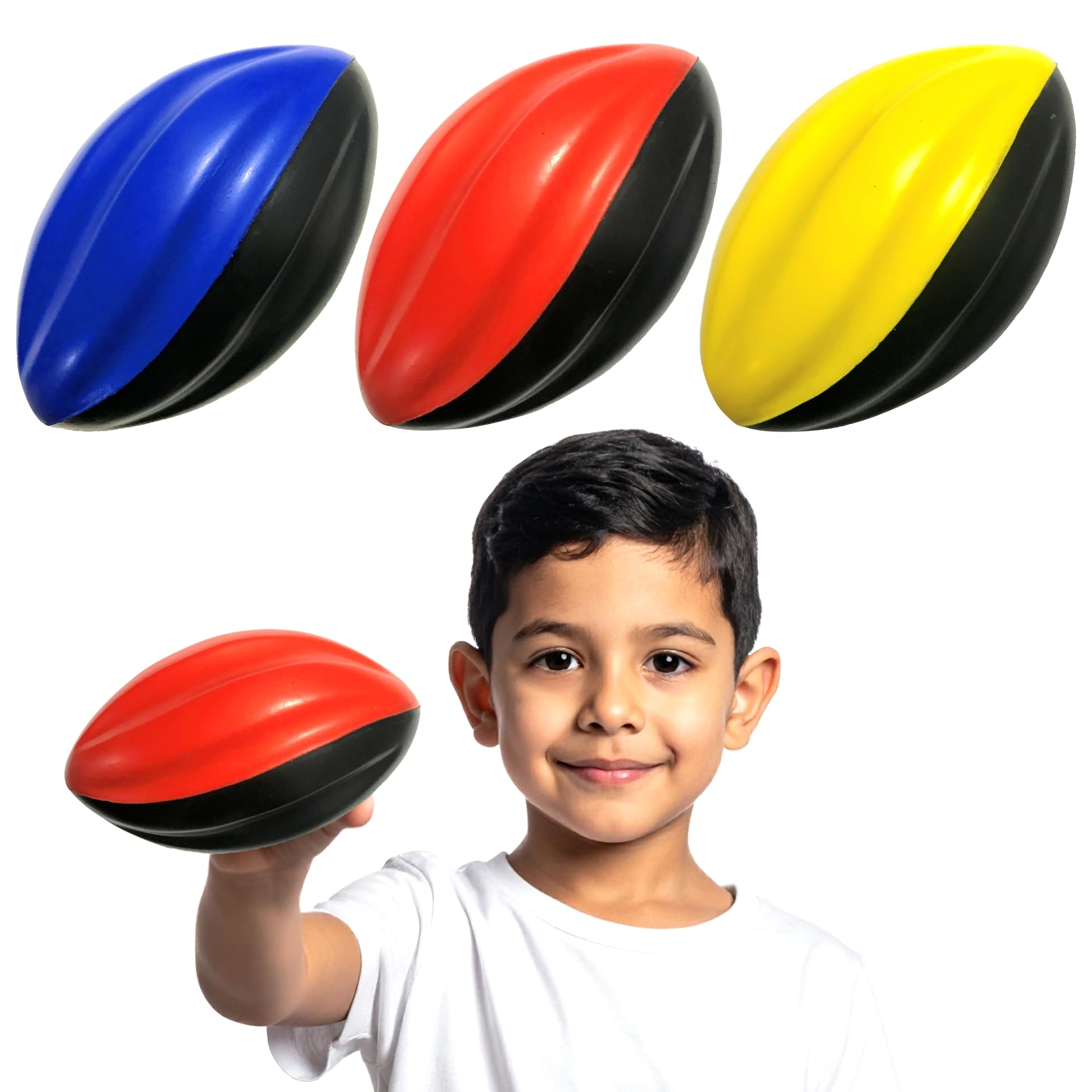 LMC Products mini football 3-pack in red for easy grip play and outdoor fun.