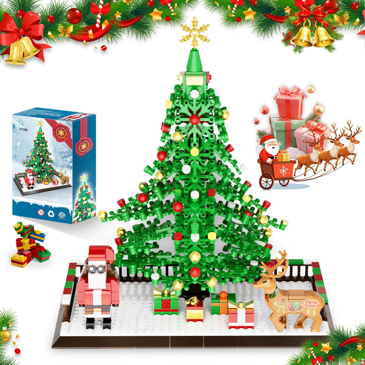 Lmrbelec Christmas Tree Building Blocks: fully assembled tree scene for a charming tabletop centerpiece