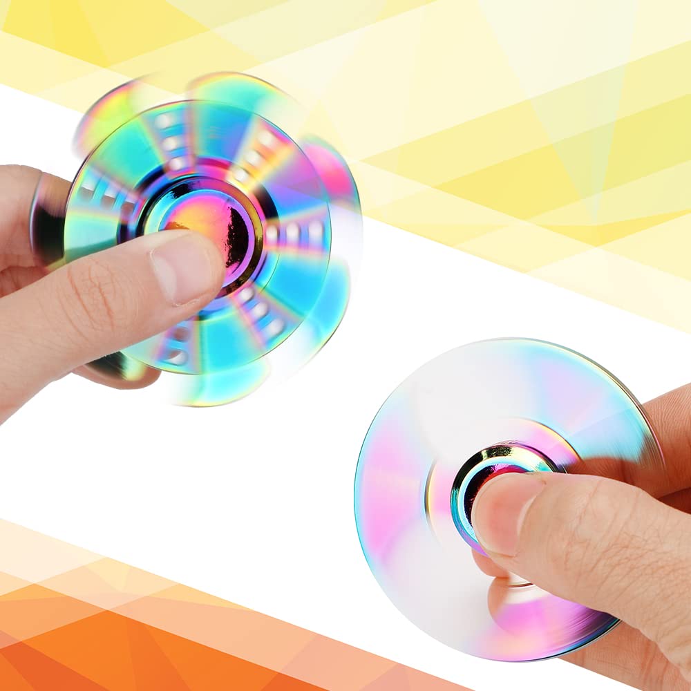 LNCOJOLM rainbow fidget spinner with metal finish ideal for durable daily use.