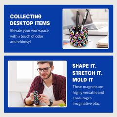 LNCOJOLM rainbow magnet stone ball colorful desk decor and sensory exploration.