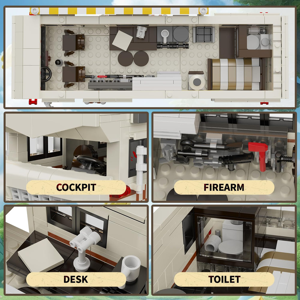 LNJFXB camper RV detachable base enables portable play scenarios.
