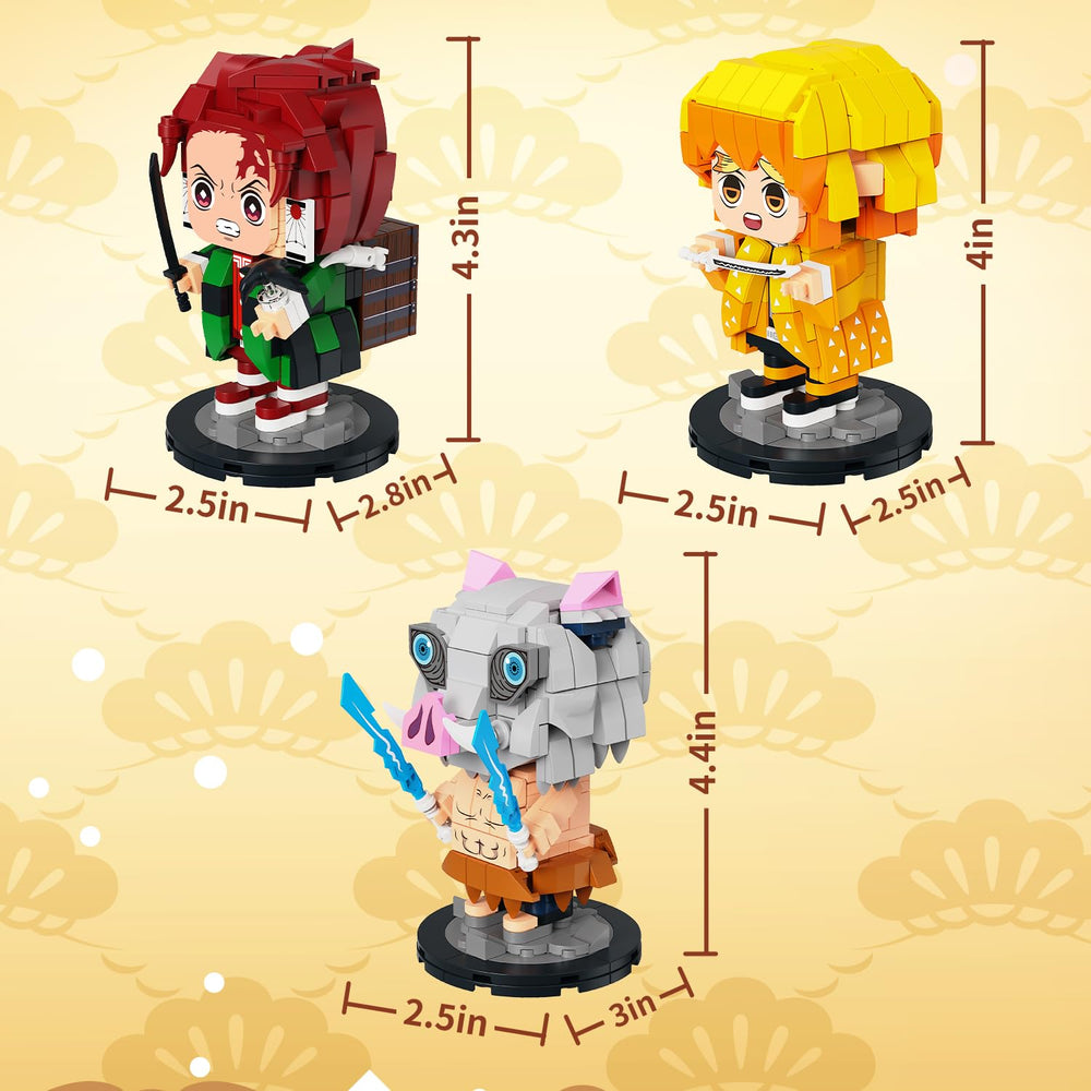 LNJFXB Demon Inosuke figure with 786pcs set for shelf display