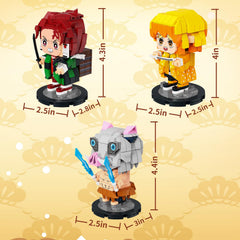 LNJFXB Demon Inosuke figure with 786pcs set for shelf display