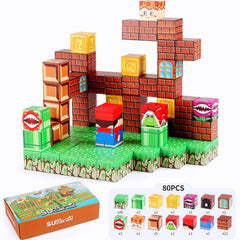 Lnyofz 80-piece set enables hands-on construction with magnetic cubes.