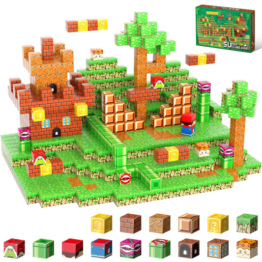 Lnyofz magnetic blocks 80pcs with monsters for imaginative play.