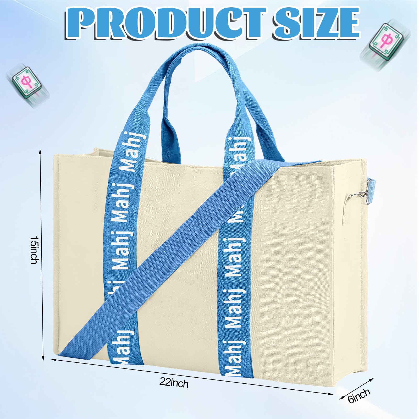 Durable thickened canvas exterior protects the Mahjong set during travel.