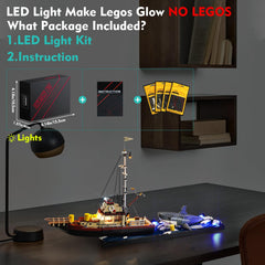 LocoLee illuminated 21350 Jaws showing vivid glow and details