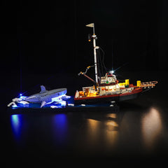 LocoLee LED light kit for 21350 Jaws close-up showing precise copper wiring