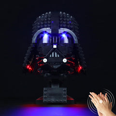 LocoLee Darth Vader Helmet Light Kit front view showing glow on display