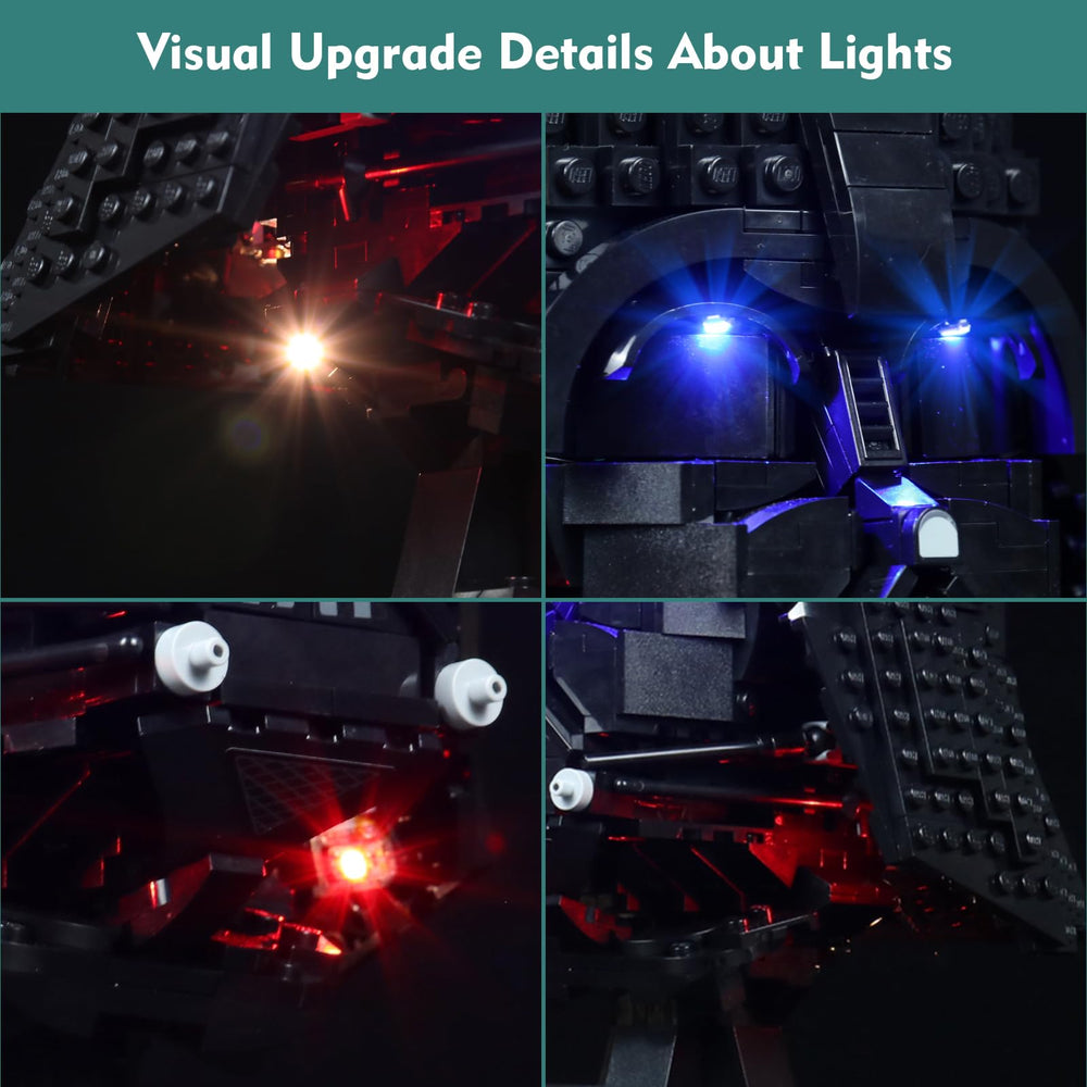LED lights create a vivid glow highlighting interior details