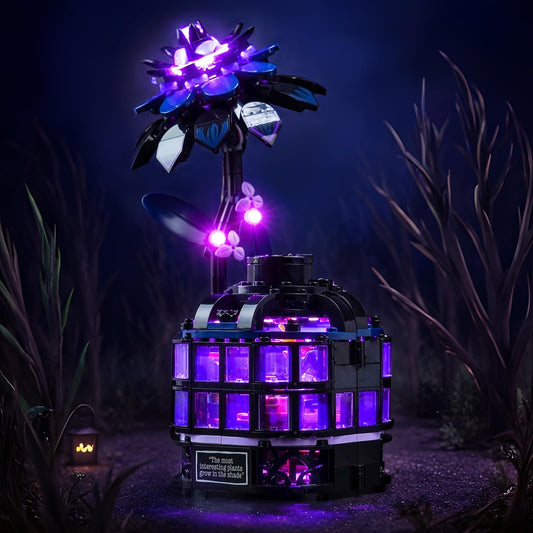 LocoLee copper lines illuminate the LEGO Dahlia using premium lighting for vivid details