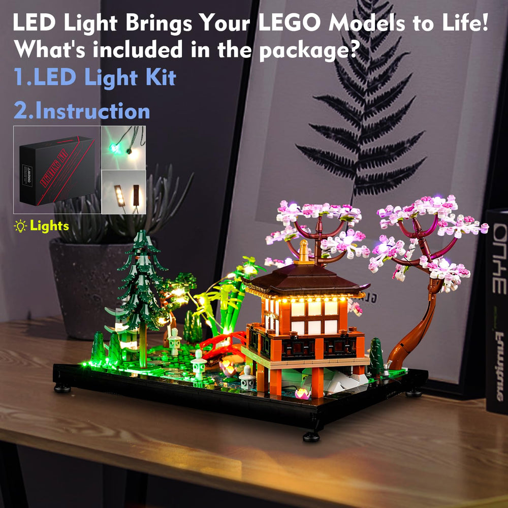 LocoLee Tranquil Garden 10315 lights illuminate hidden details at night