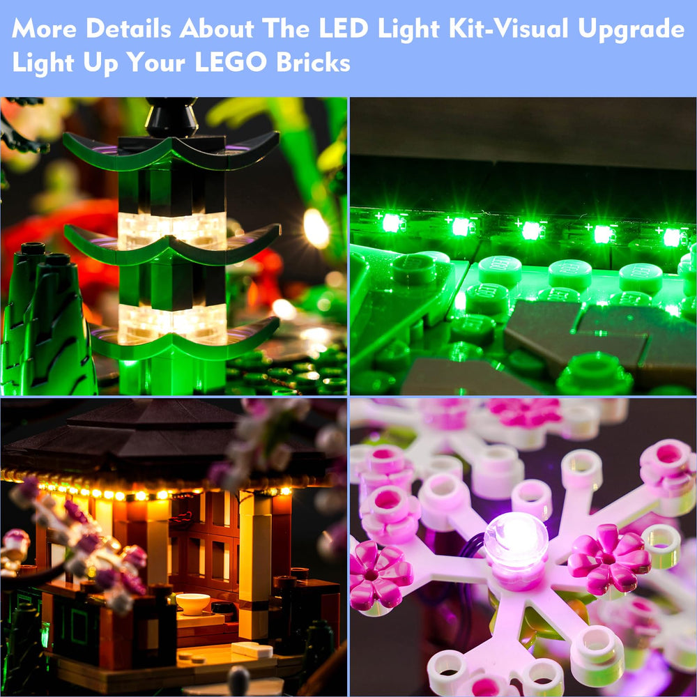 Copper wiring and ABS finish brighten interior details of LEGO Tranquil Garden