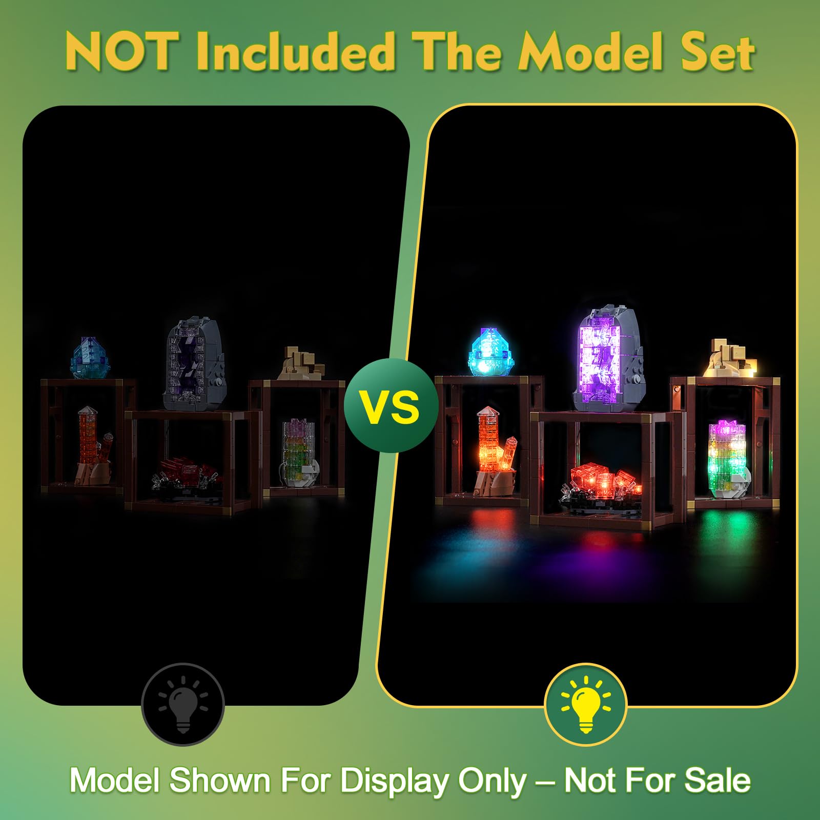 LocoLee 21362 USB powered lighting highlights model edges and colors.