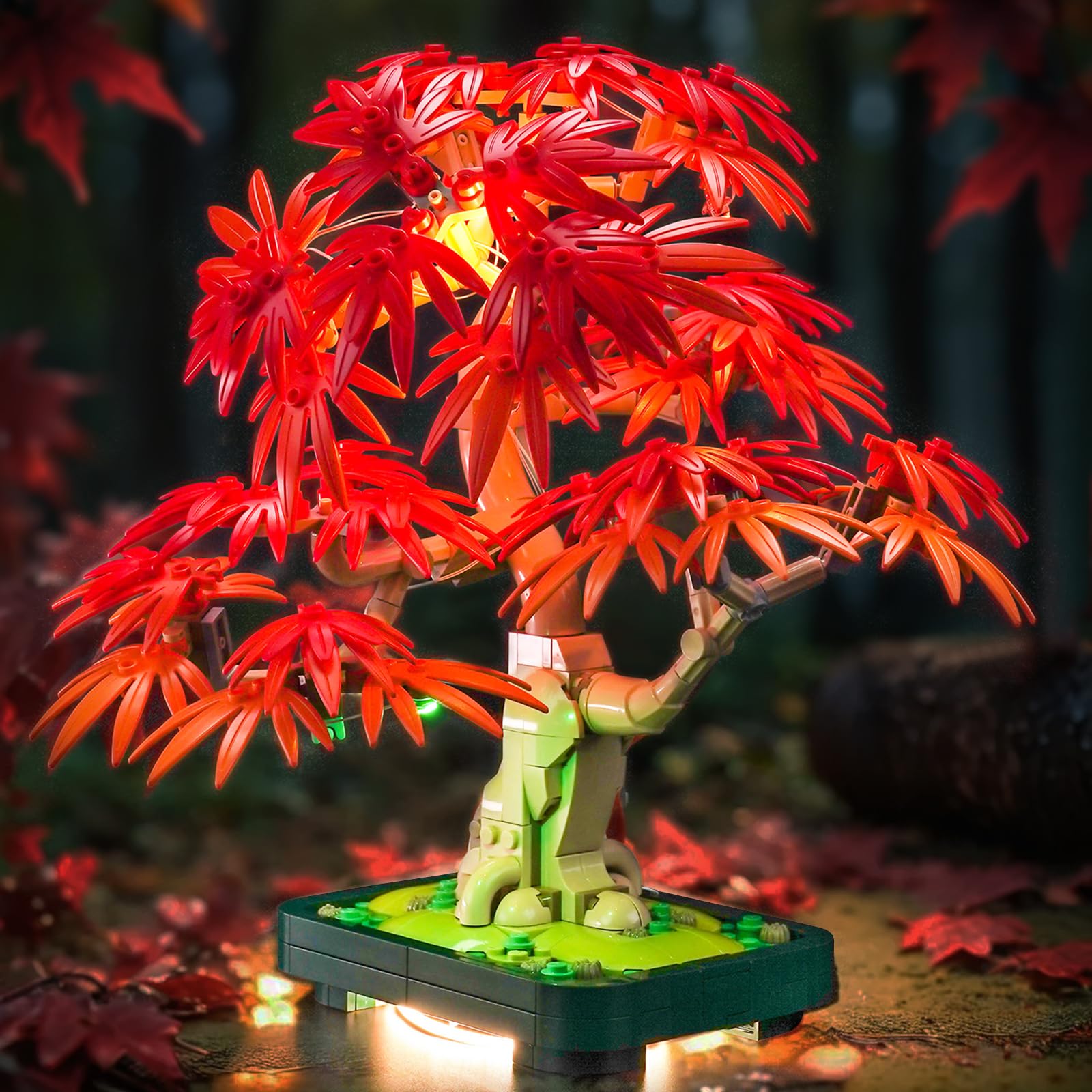LocoLee light kit for Lego 10348 Bonsai enhances display with subtle glow.