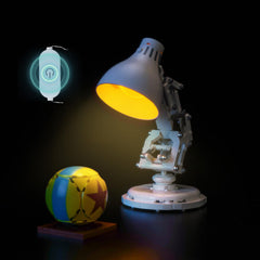 LocoLee LEGO 21357 compatibility image shows seamless integration with Luxo Jr.
