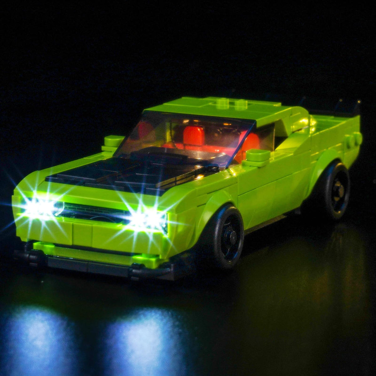 LocoLee LED light kit for LEGO 77237 Dodge Challenger front glow highlights exterior details