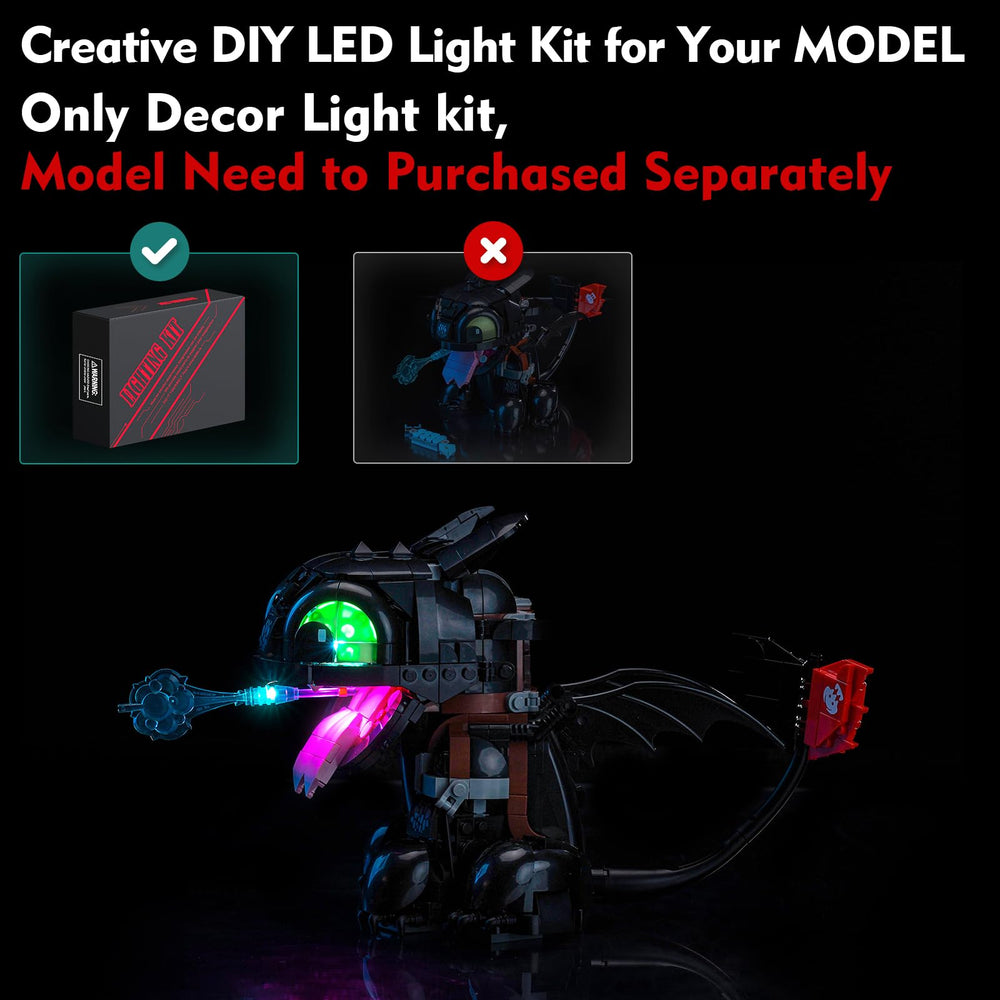 LocoLee Toothless Light Kit LED illumination enhances ambience in dim rooms