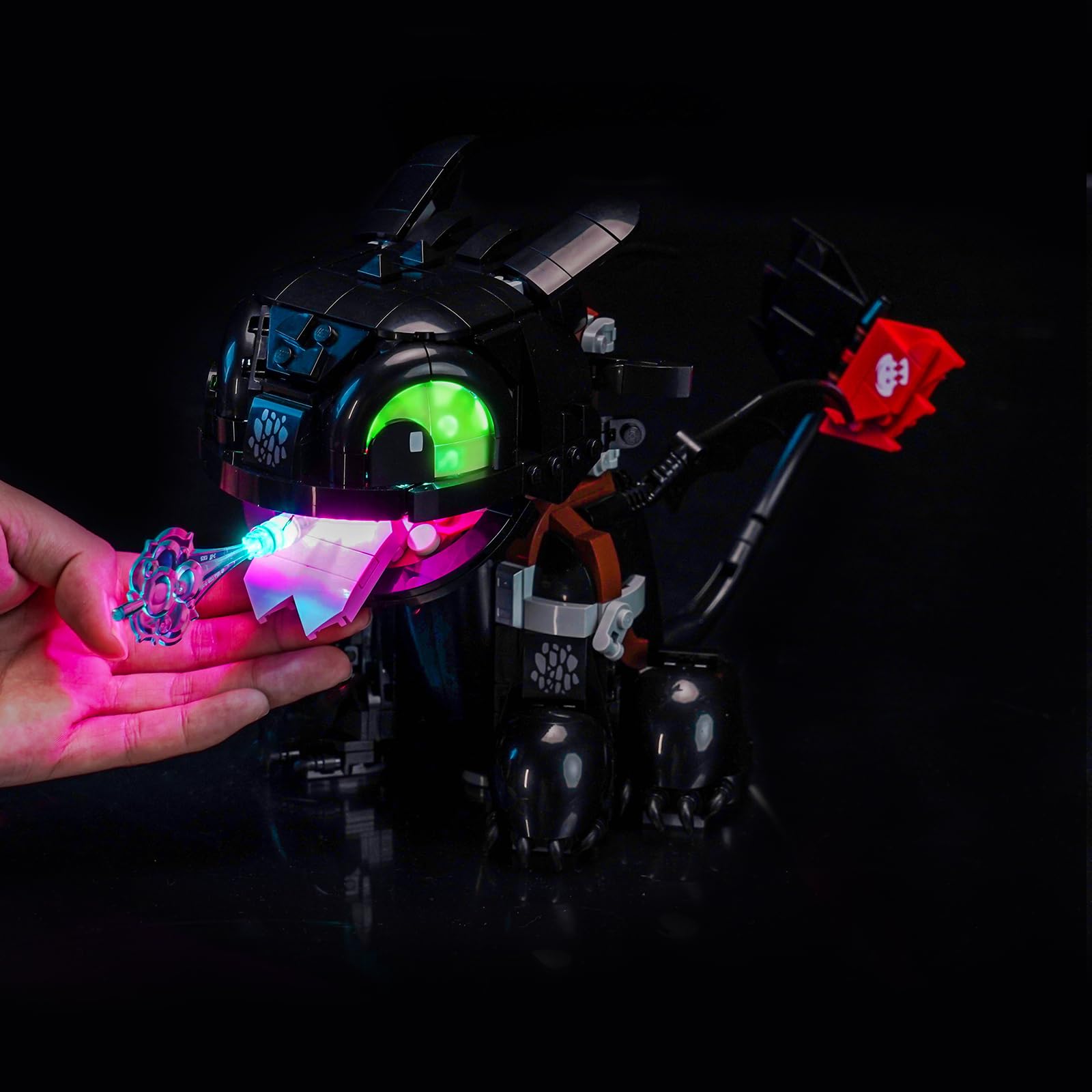 LocoLee Toothless Light Kit LEGO brick compatibility keeps integration discreet