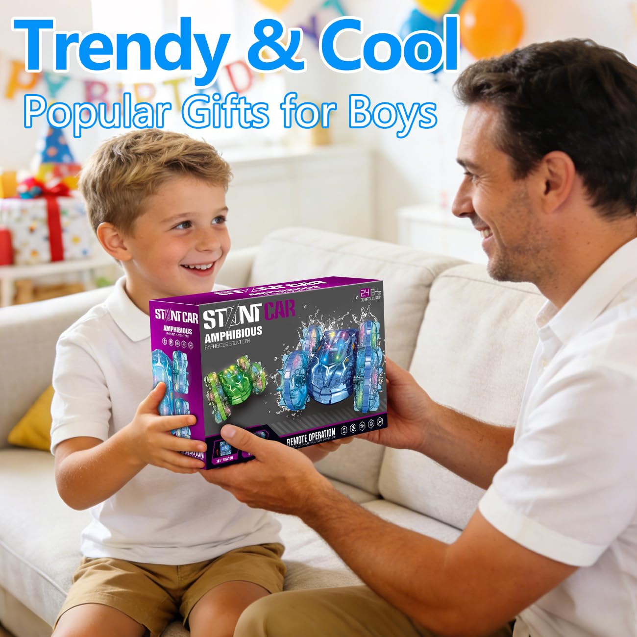 LODBY Amphibious RC Car at pool or beach promotes imaginative play.