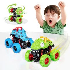lodby dinosaur trucks 2-pack for cooperative play and imaginative racing