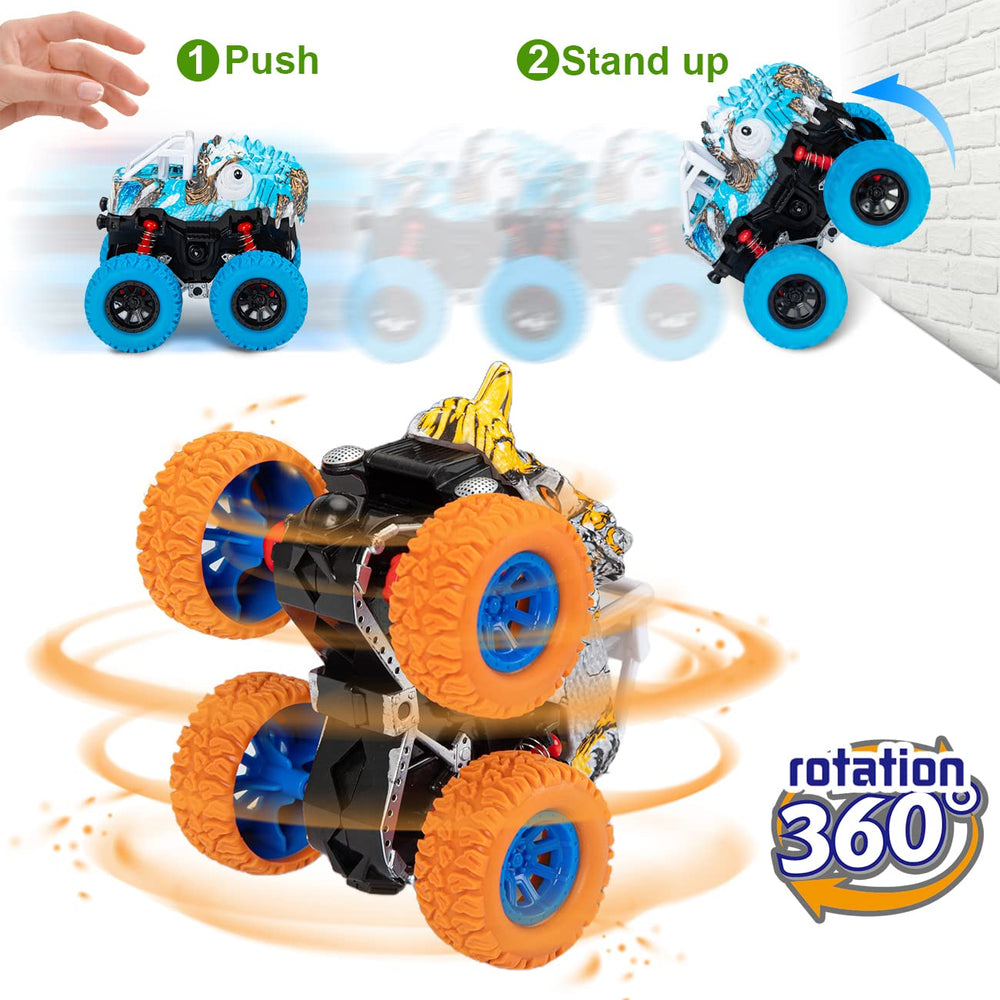 LOD BY dinosaur trucks kids playing to race and imagine together