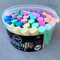 Loddie Doddie 50 colors sidewalk chalk showing vibrant hues for playful street art.