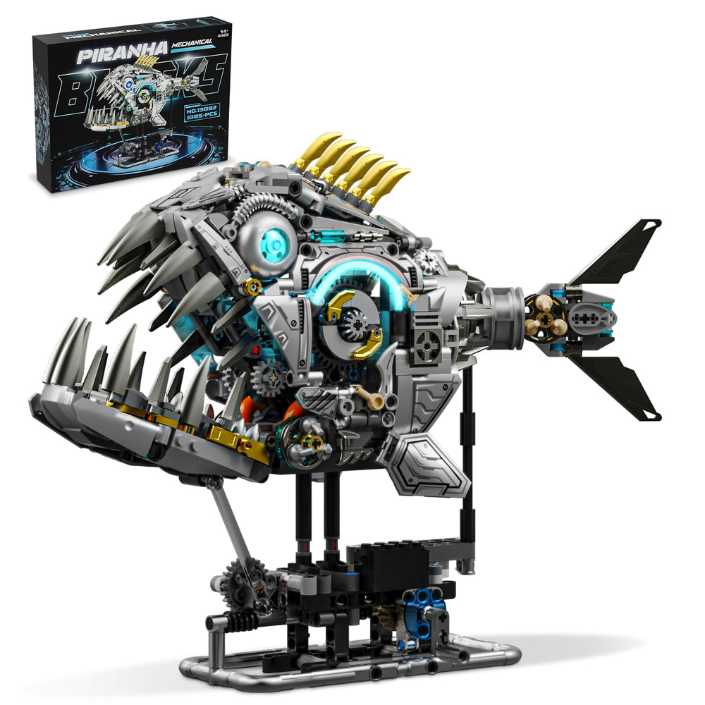 Lodikisbay steampunk piranha model kit, a bold display piece with intricate gears for your desk