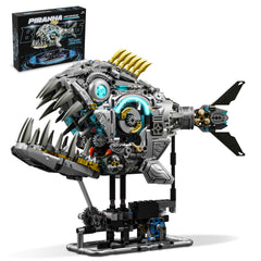 Lodikisbay steampunk piranha model kit, a bold display piece with intricate gears for your desk