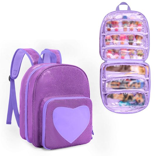 LoDrid carrying backpack for LOL Surprise dolls showcasing organized storage and display
