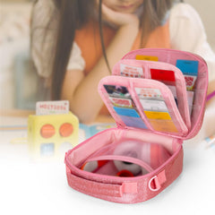 LoDrid pink finish adds a kid-friendly, stylish travel bag