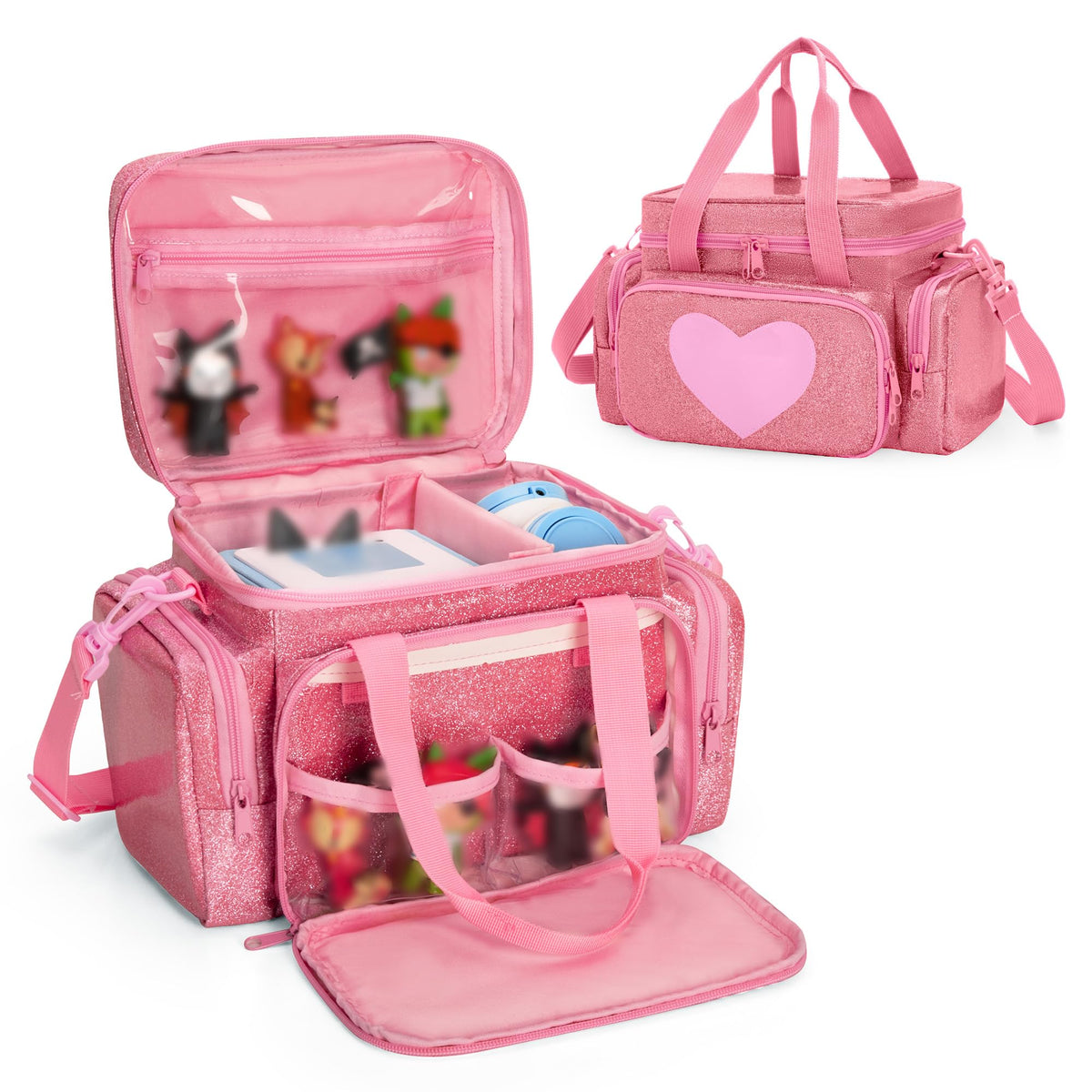 LoDrid Tonie Box carrying case in pink for safe transport and organization