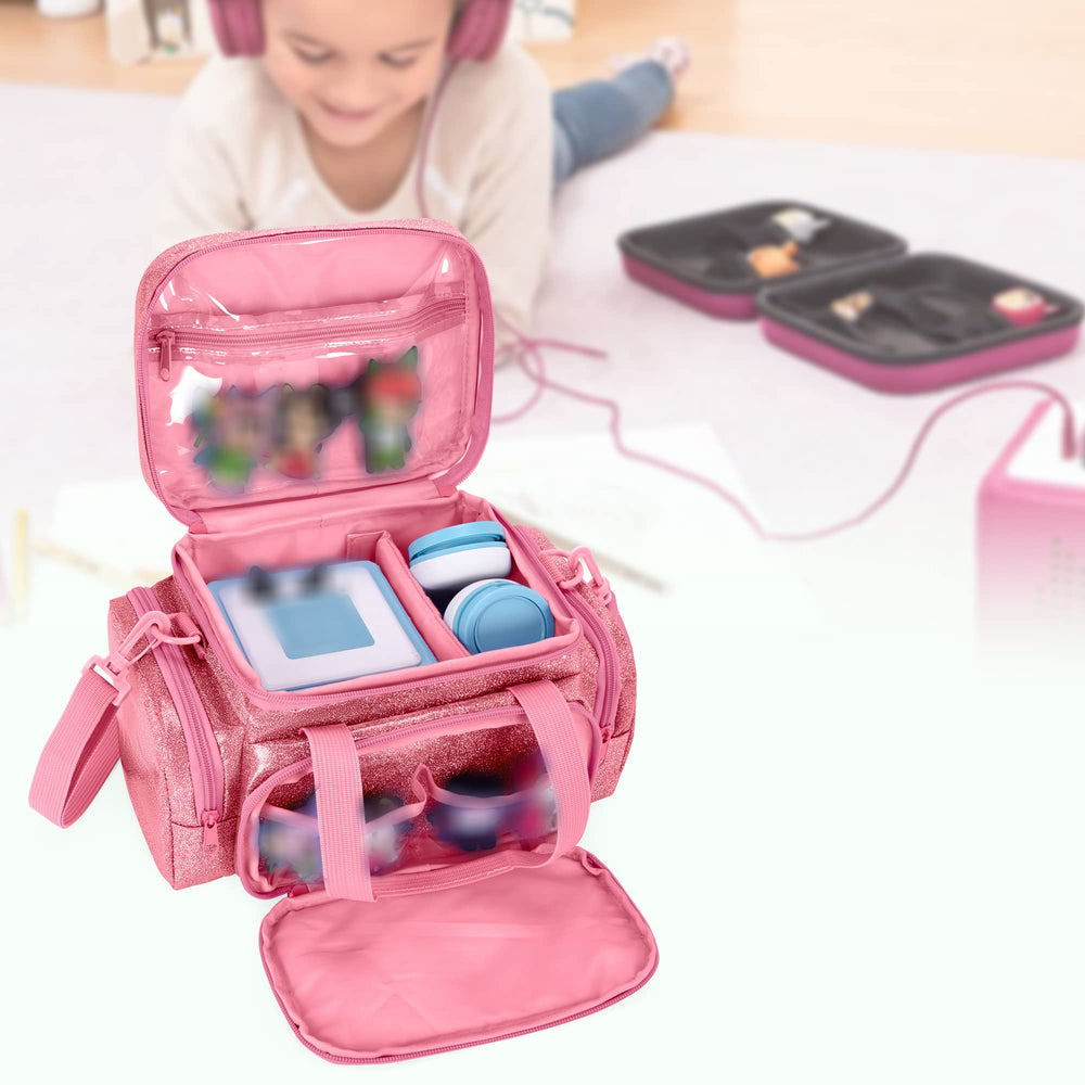 LoDrid large-capacity pink case fits Tonie Box 2/1 with room