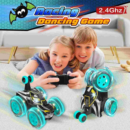 Logth Bat Monster RC Car performing a 360° flip for thrilling stunts