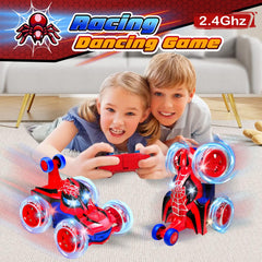 Logth Spider RC Car top view with LED accents for indoor play