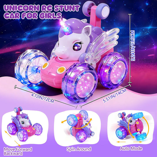 Logth Unicorn RC Car with LED lights for exciting after-dark racing.