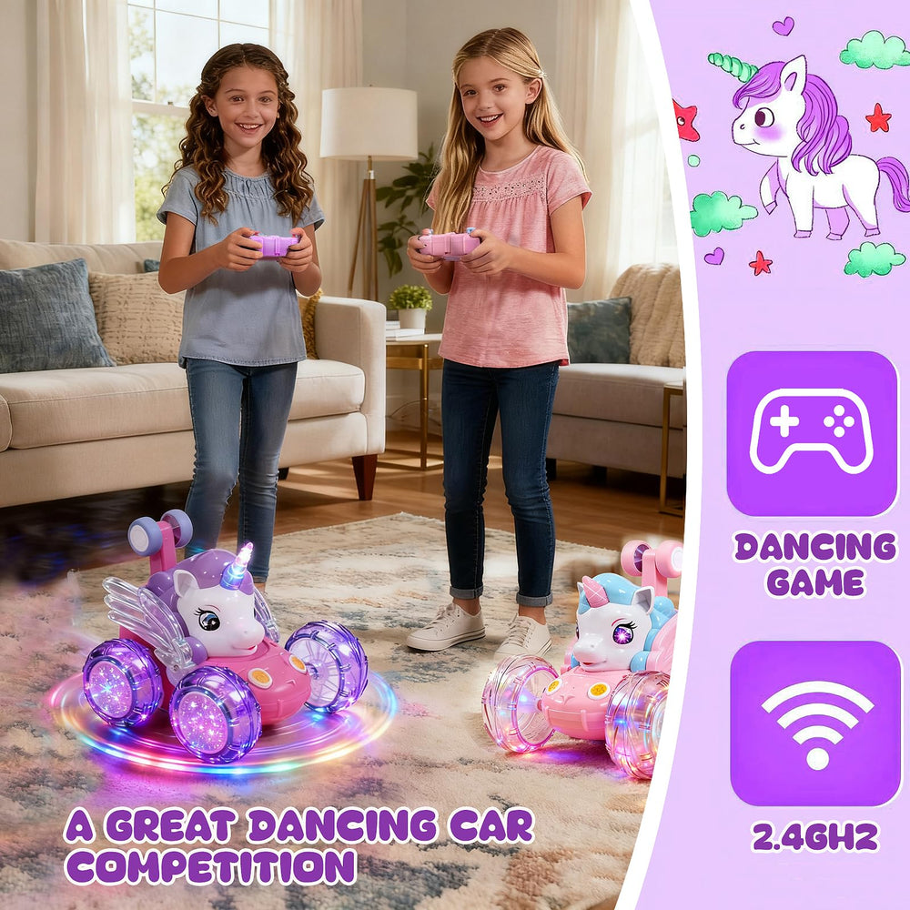 Logth Unicorn RC Car remote control highlights beginner-friendly operation.