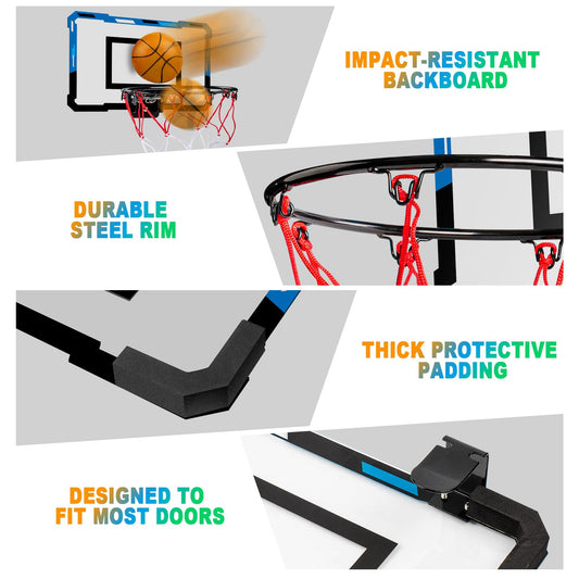 Loiley mini hoop with three balls for indoor practice and family fun.