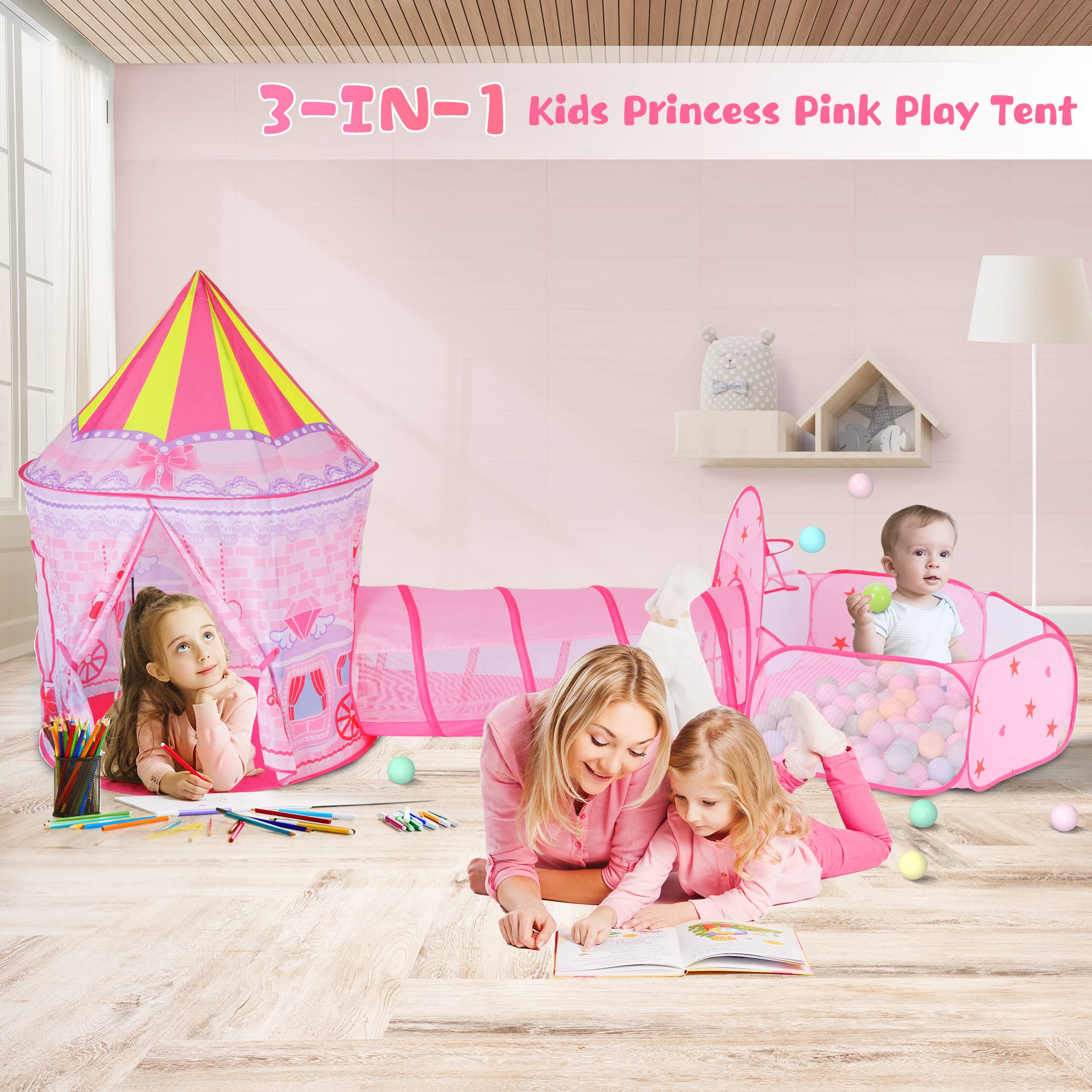 LOJETON 3-in-1 design lets you mix tent, tunnel, and pit configurations.
