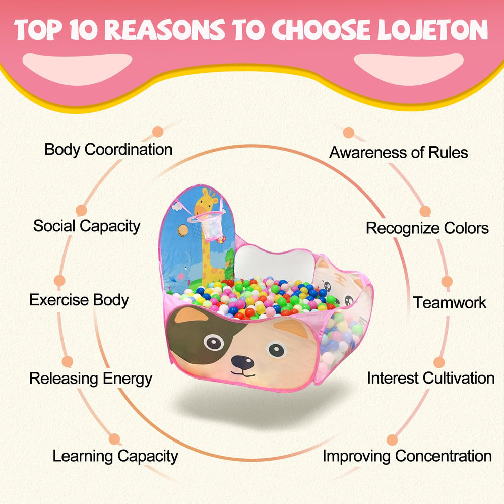 LOJETON ball pit folds into a compact bag for easy portability