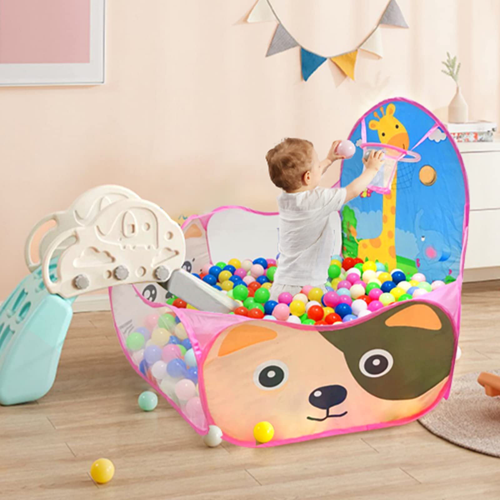 LOJETON ball pit transparent net for visibility and airflow during fun