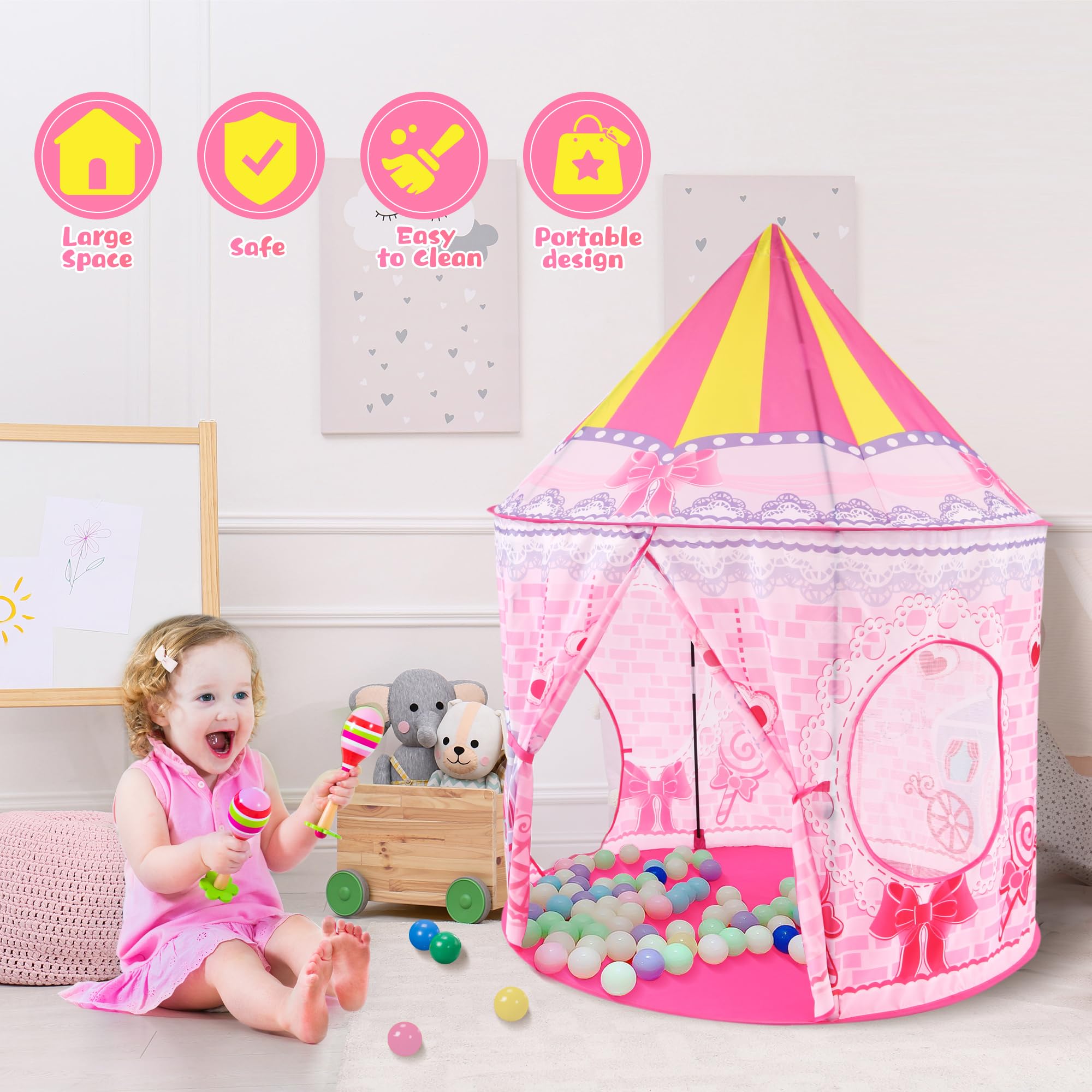 LOJETON oval crawl tunnel promotes crawling and exploration in a bright fantasy setup.