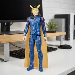 Loki figure in dynamic pose complements other Avengers toys